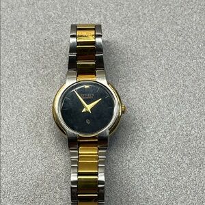 Citizen women’s petite Two-Tone Gold & Silver Dress Watch with Black Dial